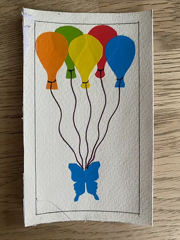 Billede af håndtegnet julekort